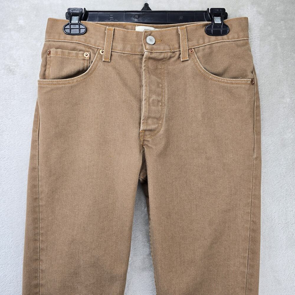 VTG Levis 501 Jeans Mens 28x27 Brown Button Fly Straight Leg USA Tag 30x30 Y2K - Picture 2 of 14